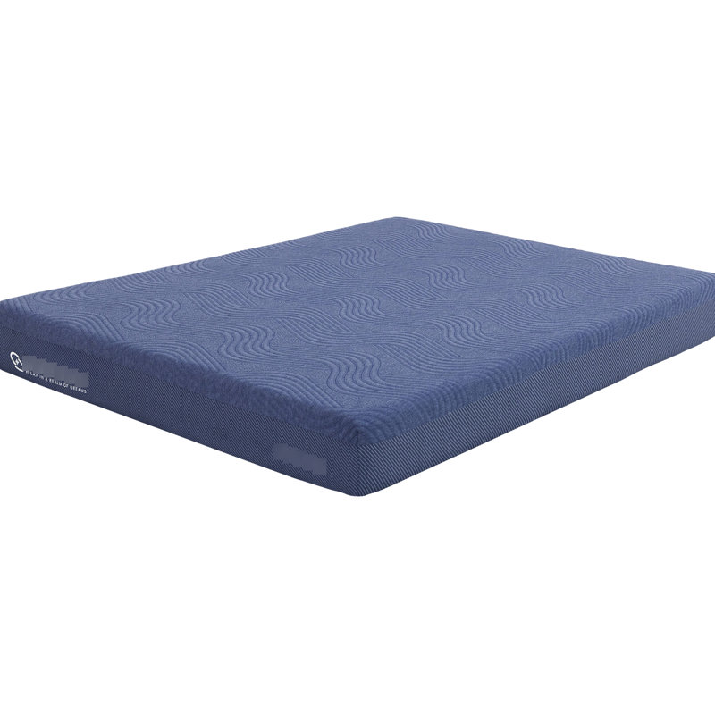 Pleine grandeur, matelas en mousse de 8 po, mémoire D2,5, housse souple, emballage roulé, matelas de lit bleu de 8 po avec mousse D2,5, matériau de housse ultra et couleur