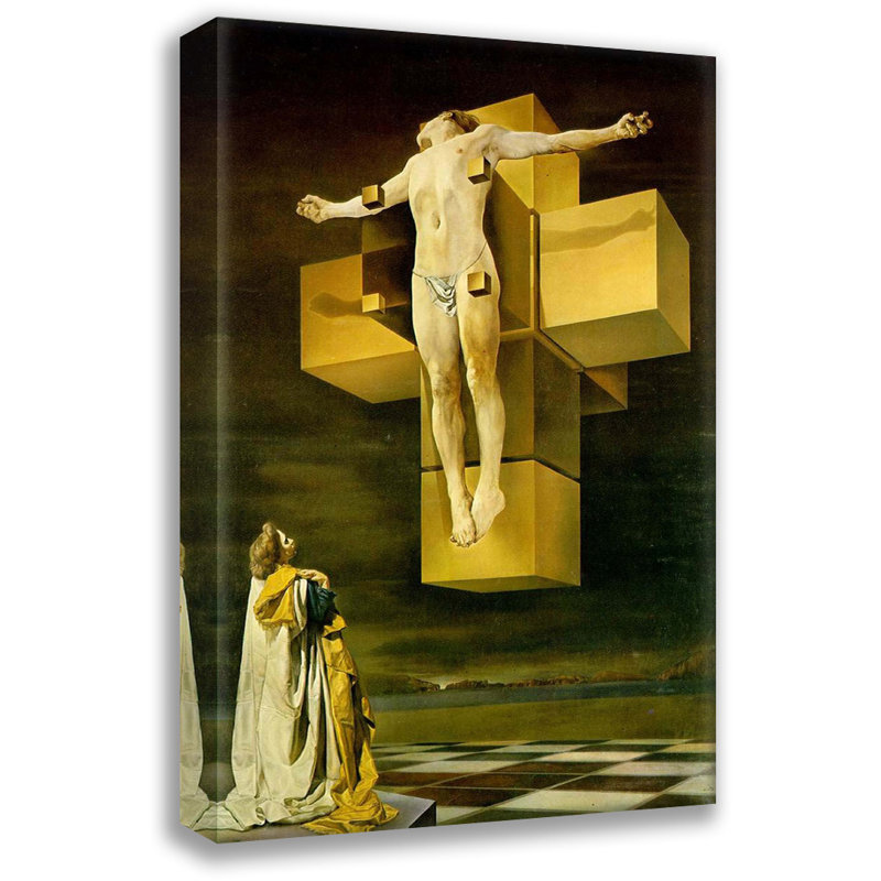 Toile tendue Crucifiction par Salvador Dali, H 24 po x l 17 po