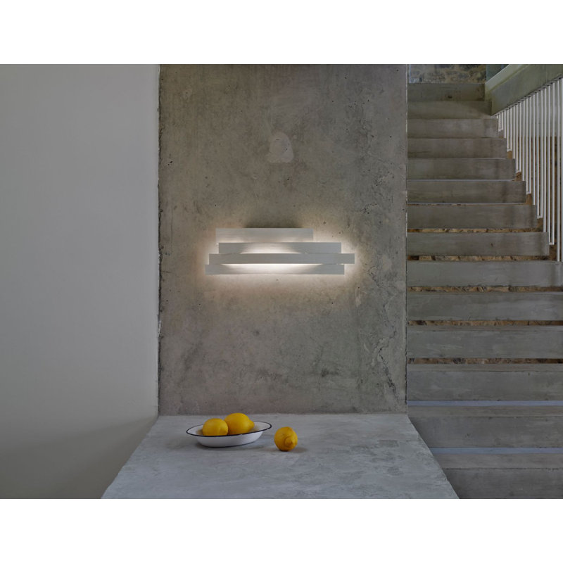Li 1 - Light LED Flush Mounted Sconce, 6.1" H x 20.3" W x 2.6" D, White