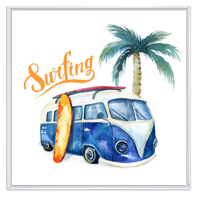 Ensemble de surf océanique - peinture sur toile