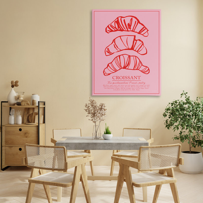 Croissant, déjeuner, pâtisserie, conception par Jenaya Jackson, H 30 po x l 24 po