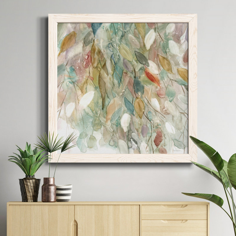 Rainy Cascade - Reproduction d'art sur toile encadrée, H 17,5 po x l 17,5 po x P 1,5 po, Toile encadrée argentée