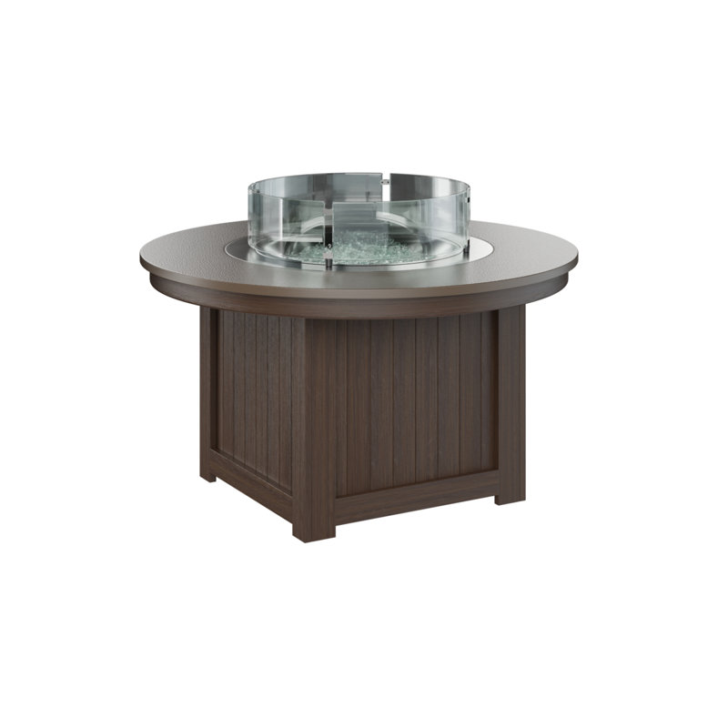 Foyer de table rond Berlin Gardens Donoma, H 25 po x l 44 po x P 44 po, Hammered Top Bronze with Brazilian Walnut Base