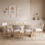 Ensemble de table de salle à manger 7 pièces pour 6 personnes avec table rectangulaire et six chaises ergonomiques rembourrées en lin