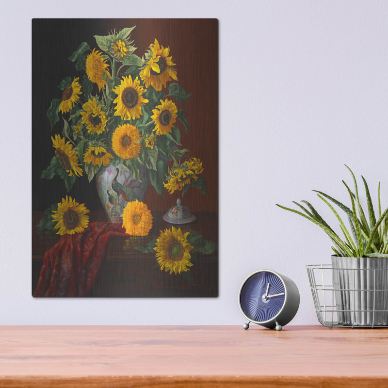 «Sunny Elegance» par Christopher Pierce, art mural en métal, H 16 po x l 12 po