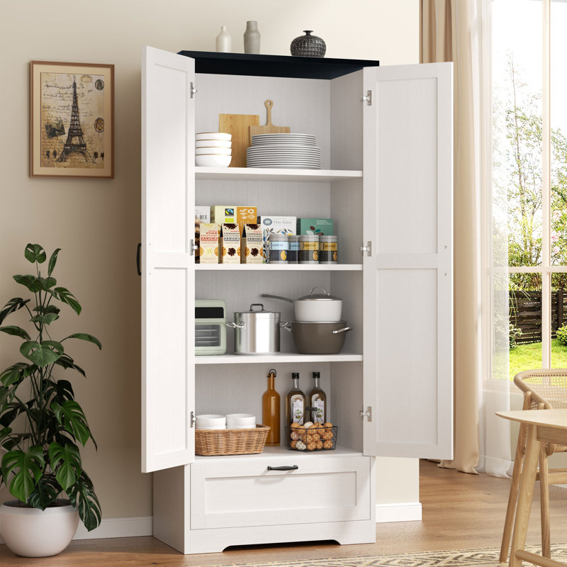 Denizard 65" Kitchen Pantry , White