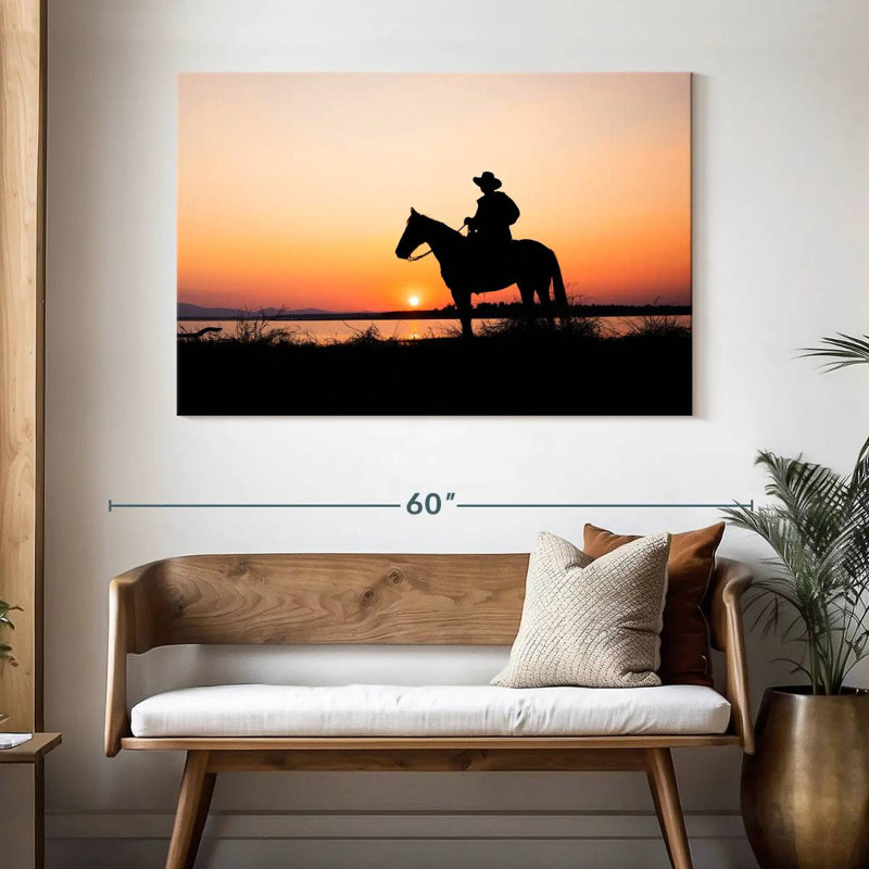 Silhouette de cowboy Lelar, H 32 po x l 48 po