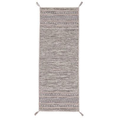 Azizi Striped Hand Woven Cotton Beige Rug