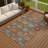 Machine Washable Indoor/Outdoor Chantille ACN2288 Damask Rug-1558045566