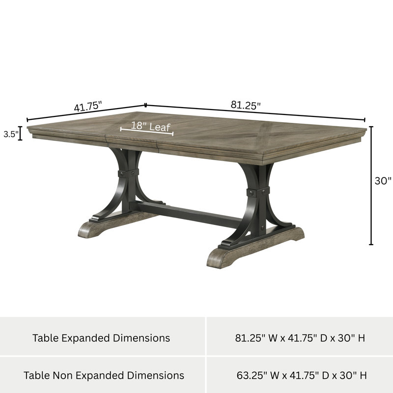 Ensemble de salle à manger extensible Dasher, 7 pièces : 1 table, 6 chaises