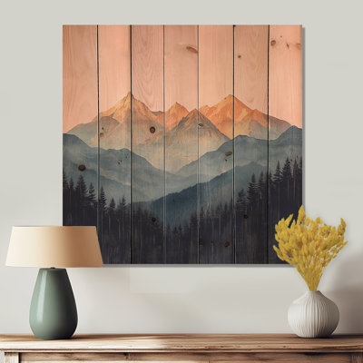 Golden Light On The Rose Crystal Peaks III - Landscape Mountains Wood Wall Decor