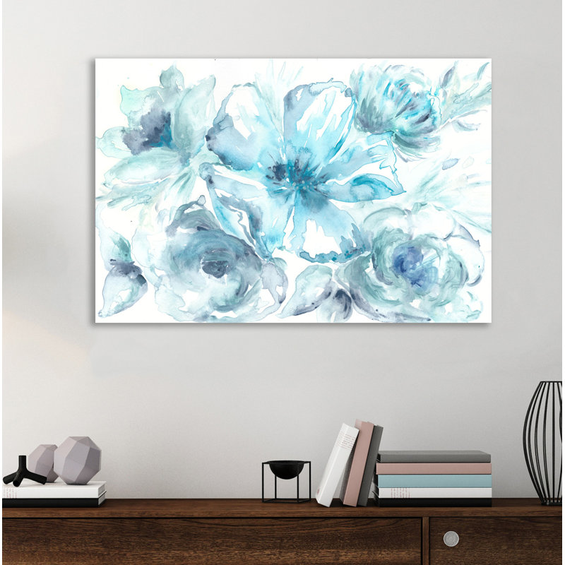 Watercolor Blues II - reproduction d'art sur toile tendue, 10 po x 15 po