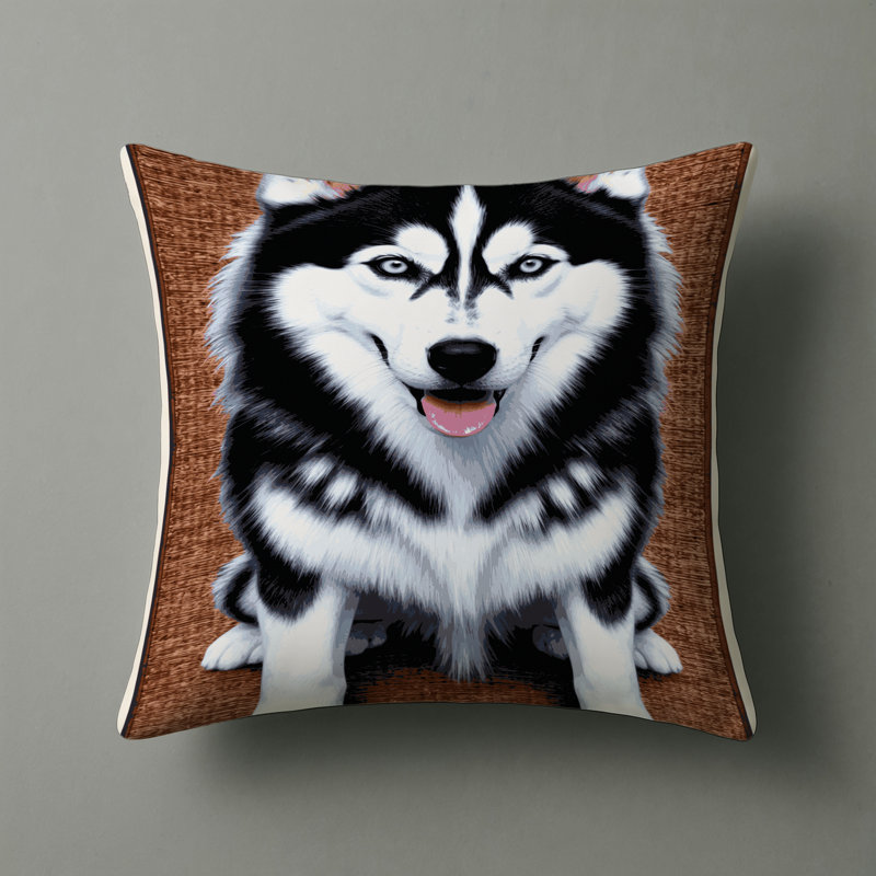 Indoor and Outdoor Throw Pillow, Square 18", Siberian Husky