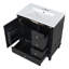 Meuble-lavabo noir avec lavabo, 30 po, corps robuste, porte à fermeture douce, une tablette de porte et 3 tiroirs à trois tiroirs
