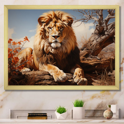 " Lion Savannah Majesty Oil I "