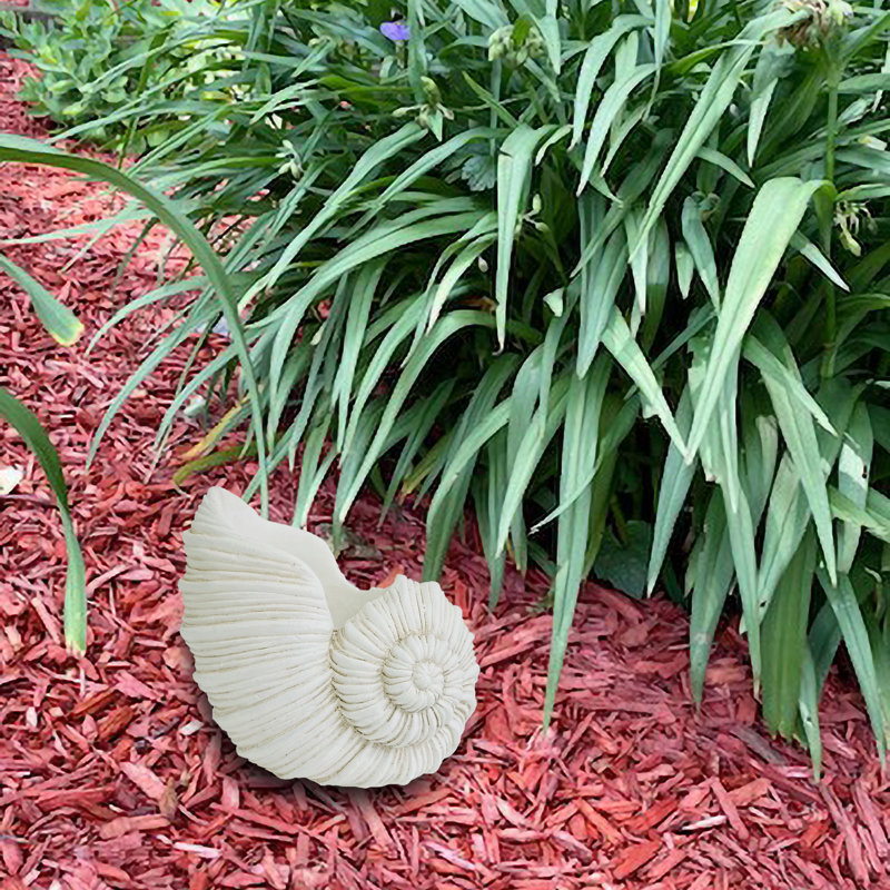 7" Cement Nautilus Shell Planter