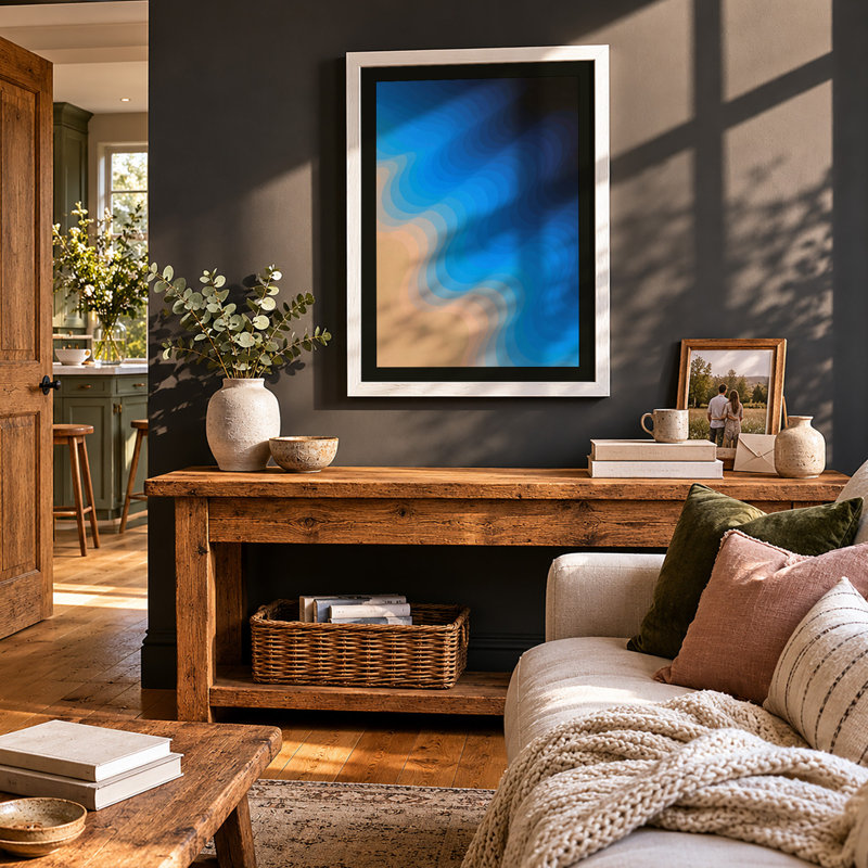 Water and Sand Modern - Framed Print, A1 - 84.1 x 59.4 cm, White