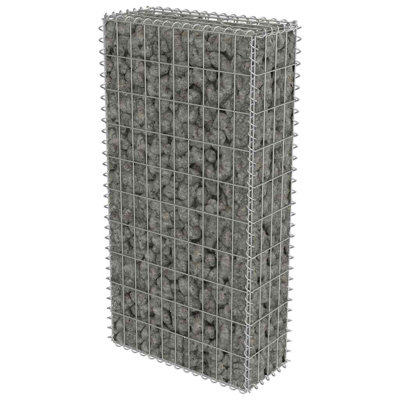 vidaXL Gabion Basket with Lids, Galvanized Steel Gabion Wall, High Load Capacity