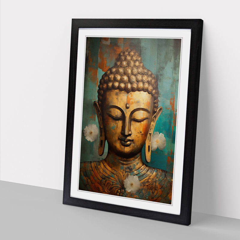 Buddha Art Deco Art - Framed Print, Black Framed, 46cm H x 34cm W x 2cm D