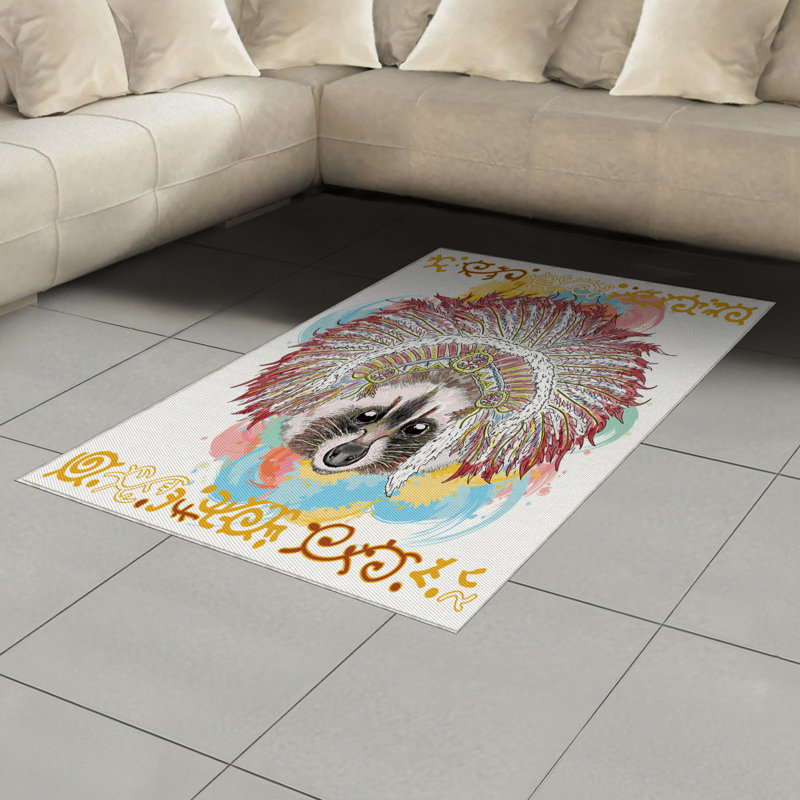 Tapis décoratif Tribal, Rectangle— 4 pi x 5 pi 8 po