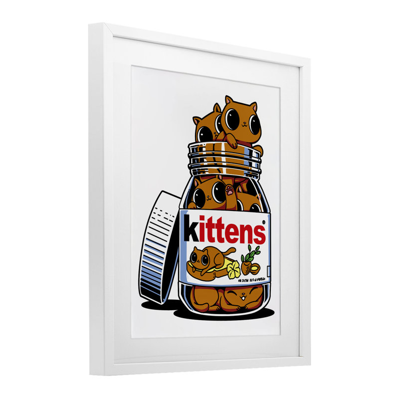 «Hazelnut Spread Cats», reproduction encadrée sous verre, conception de Tobe Fonseca, H 21 po x l 17 po