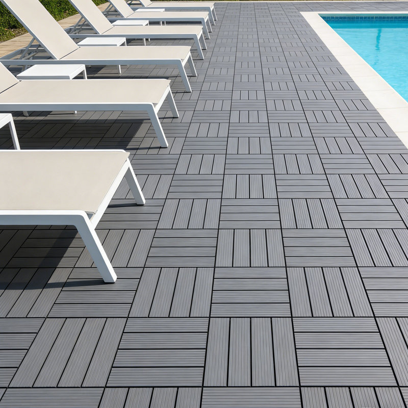 30.5cm L x 30.5cm W Interlocking Deck Deck Tile Kit