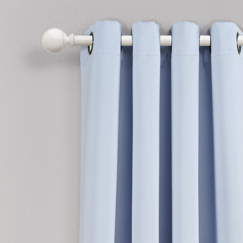 Lush Décor Insulated Grommet Blackout Blackout Curtains / Drapes Pair, 52" W x 63" L, Blue