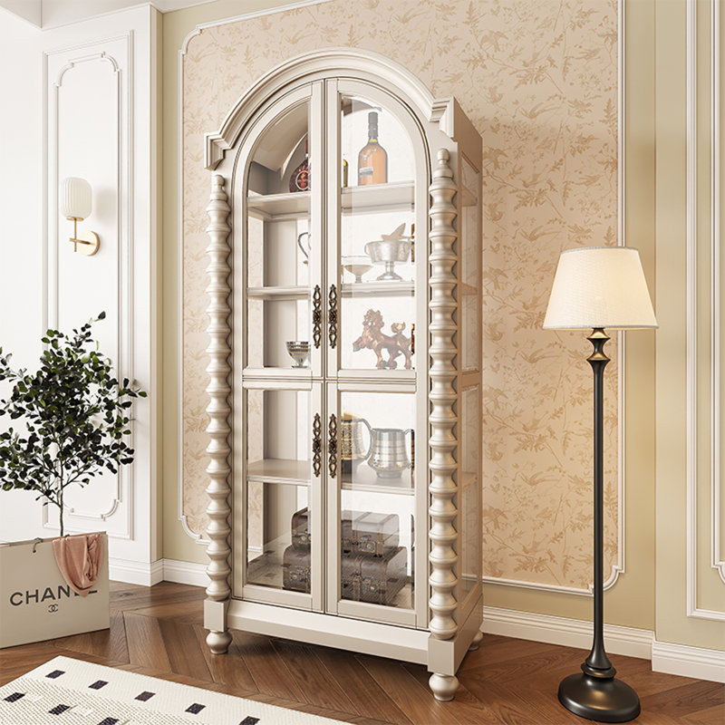 Bois massif + vitrines en verre, Champagne