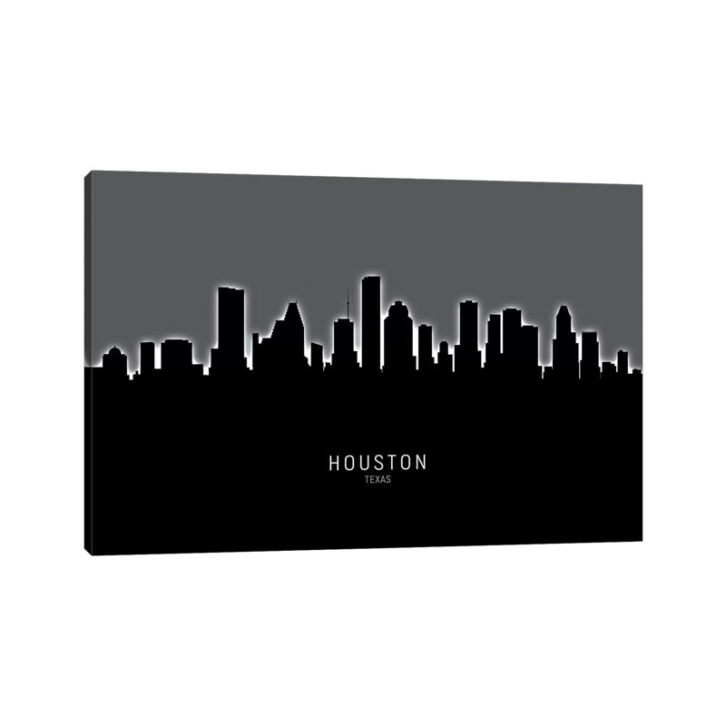 Houston Texas Skyline by Michael Tompsett - 1 Piece Wrapped Canvas Wall Art, 101.6 cm H x 66.04 cm W x 3.175 cm D