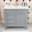 Meuble-lavabo simple 36,3 po avec plateau en céramique Deshira-1112886770