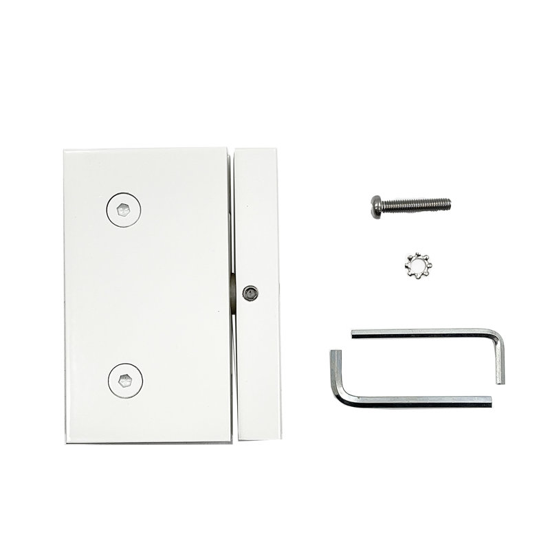 1952BC56D6824A94BBBEE3CF80E324E1 Charnière de porte de douche à fixer sur verre de la série Prestige, Blanc brillant