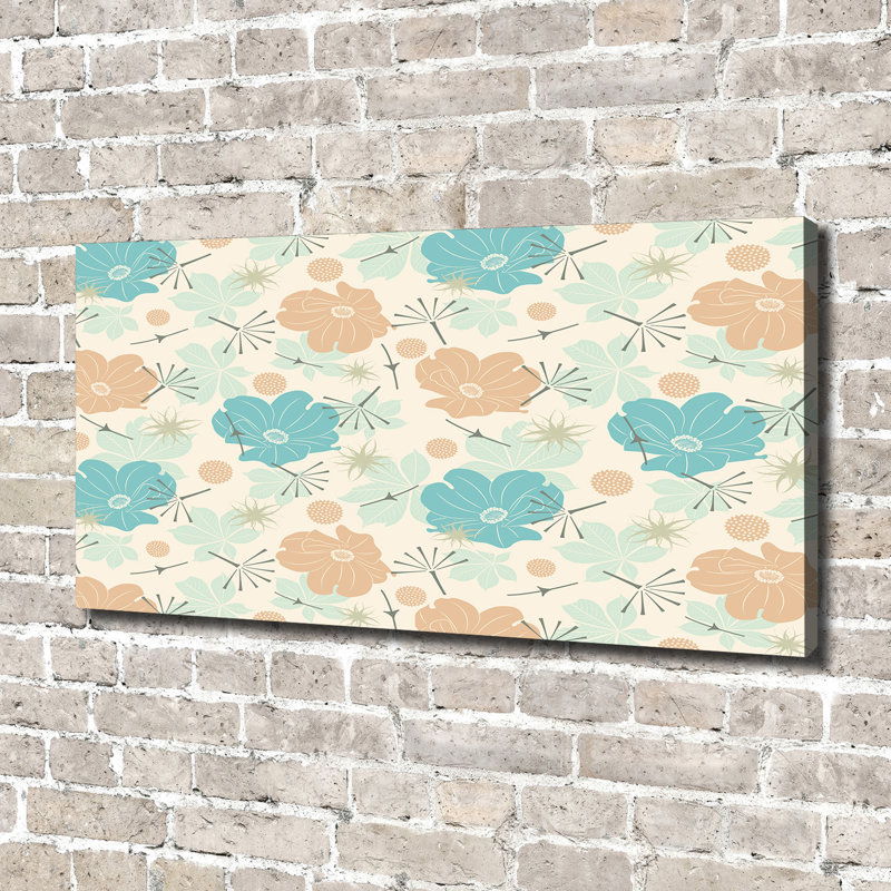 Floral Pattern - Wrapped Canvas Print, Canvas, 70cm H x 140cm W x 2cm D