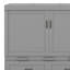 Lit escamotable double avec ports USB, grands tiroirs et poignées en métal-650382979