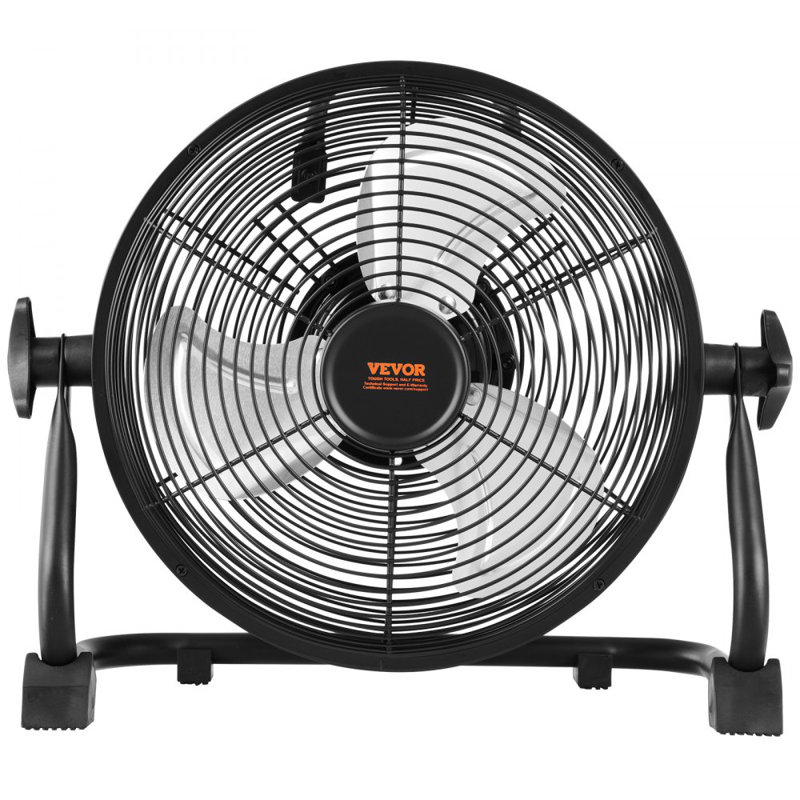 Ventilateur de camping 10 pouces rechargeable à piles, rotation manuelle à 360 degrés