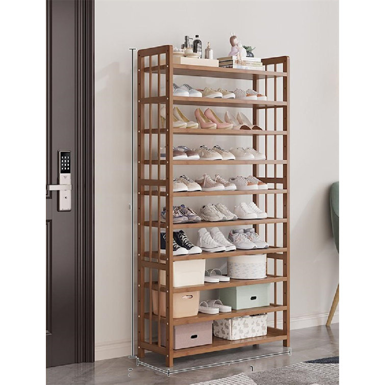 Ebern Designs 20 Pair Solid Wood Shoe Rack