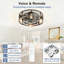  Ventilateur de plafond encastré en noyer de 20 po avec lumière, télécommande, moteur CC réversible à 6 vitesses, ferme rustique Fandelier-27860831-28051164