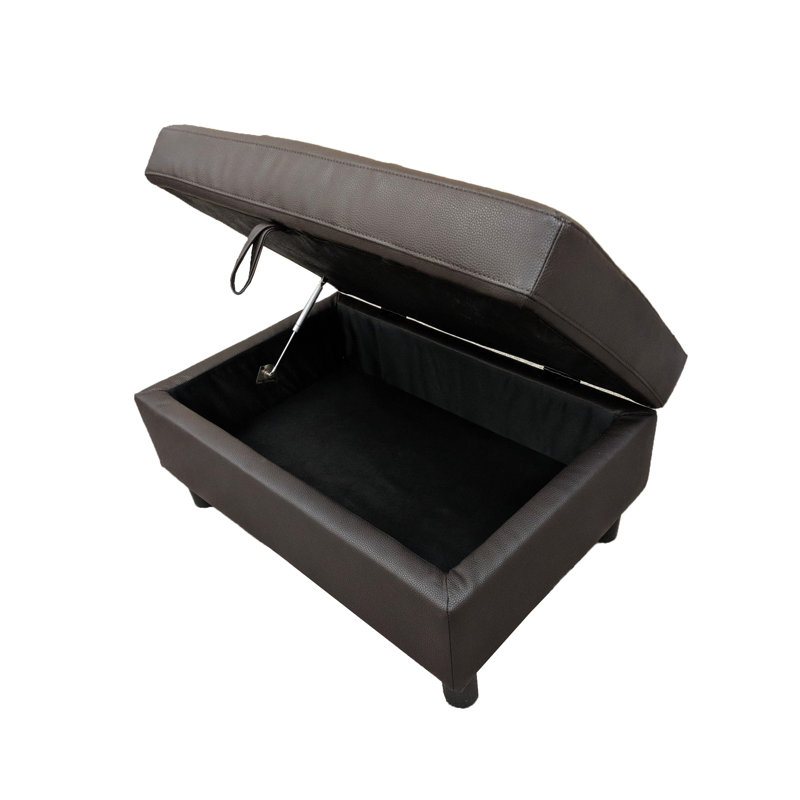 Faux Leather L-Shaped Sectional, Right Hand Facing, Espresso Faux Leather