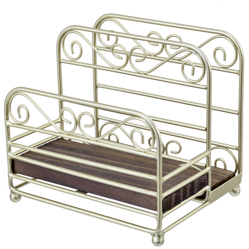 Metal and Wood Napkin Holder