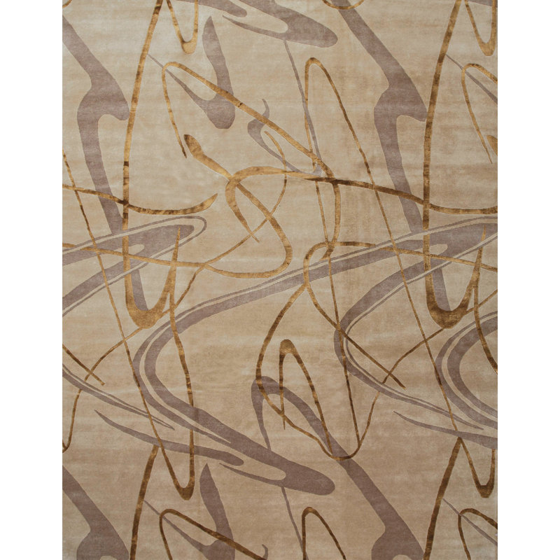 Himalayan Abstract Area Rug in Camel