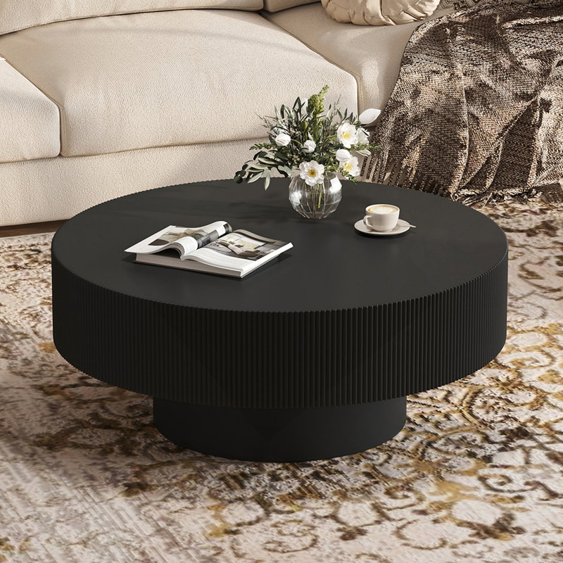 Table basse élégante Elegant Easy, 13.7" H x 31.5" L x 31.5" W, Noir