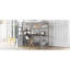 Lit mezzanine simple avec bureau et tablettes, deux tiroirs intégrés