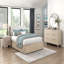 Table de chevet 2 tiroirs en chêne clair, mobilier de chambre moderne avec ports de recharge et plateau en marbre