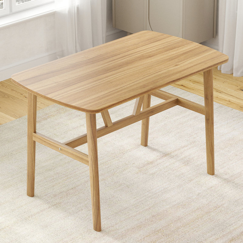 Table de salle à manger pour 4 à 6 personnes, table de cuisine rectangulaire en bois, table de salle à manger moderne avec cadre en métal robuste pour la salle à manger, cuisine, 47,2 pouces, nature