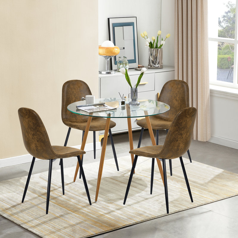 Ensemble repas pour 4 personnes Jacquilyn, Chêne