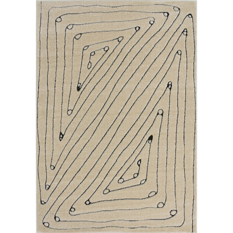 Neace Contemporary Classic Tan Area Rug, Rectangle 8' x 10'