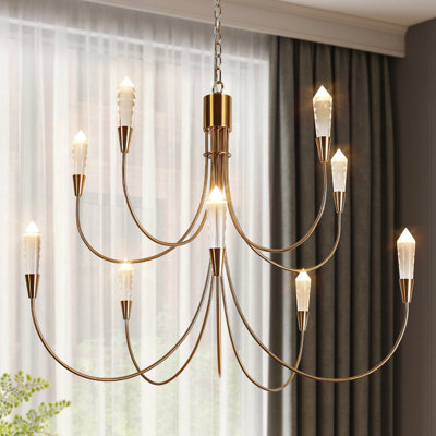 Otho 10 - Light Dimmable Classic/ Traditional Oversized LED Dining Room Chandelier