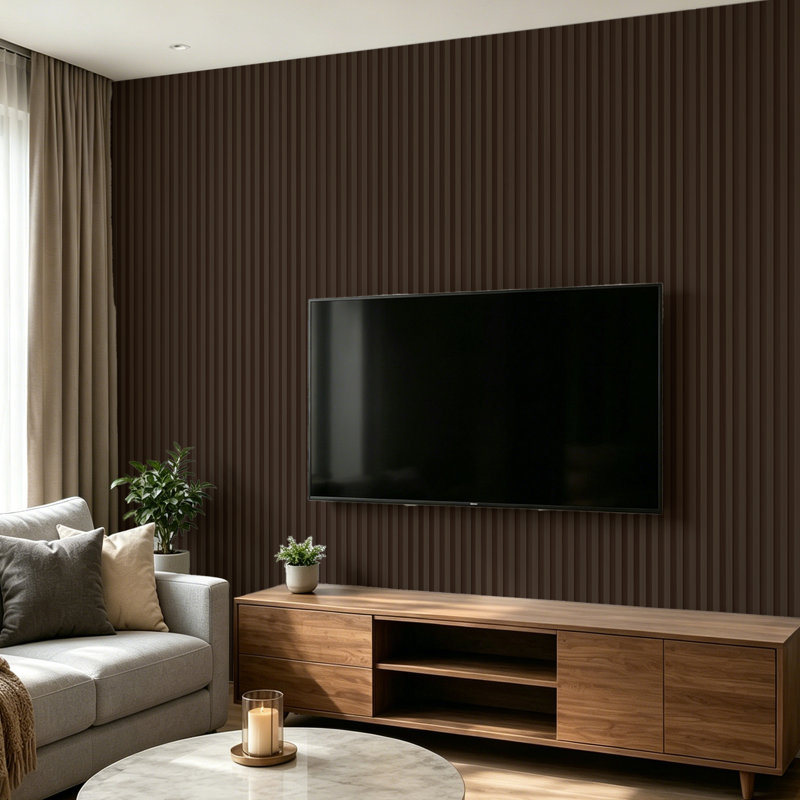 6 panneaux muraux en bois massif à lattes de 94,5 po x 5,7 po pour décoration de bureau et de plafond (22,44 pieds carrés / casier)