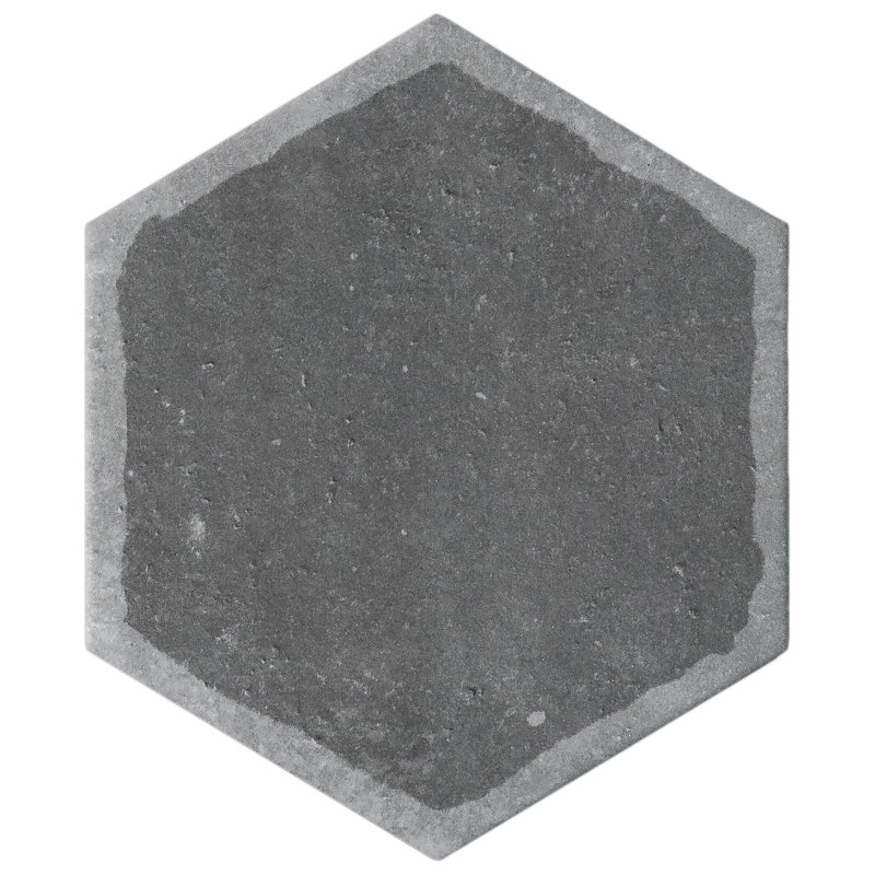 Dakota Hexagon 7.87 in. x 9.45 in. Matte Porcelain  Floor and Wall Tile, Décor Grafito