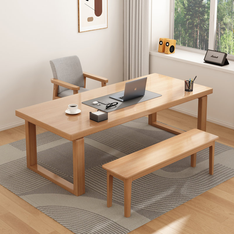 Ensemble de bureau d'écriture 3 pièces 63 pouces avec banc et chaise