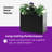 30 Inch Tall Black Metal Planter Box with Middle Shelf, Outdoor Rectangular Garden Planter for Patio, Yard, 36"Wx11"Dx30"H, 5-Minute Easy Assembly, Drainage Holes & Adjustable Feet-1770828172